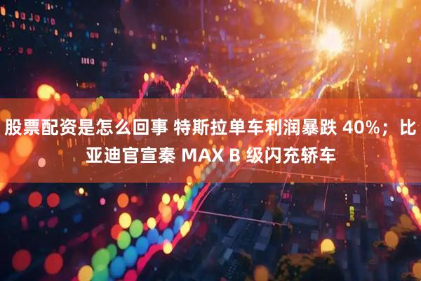 股票配资是怎么回事 特斯拉单车利润暴跌 40%；比亚迪官宣秦 MAX B 级闪充轿车